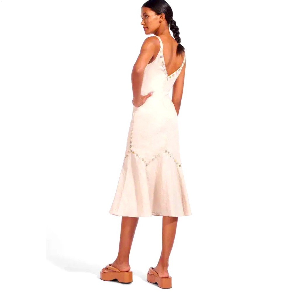 Mercerie Button Linen Midi Slip Dress:: STAUD